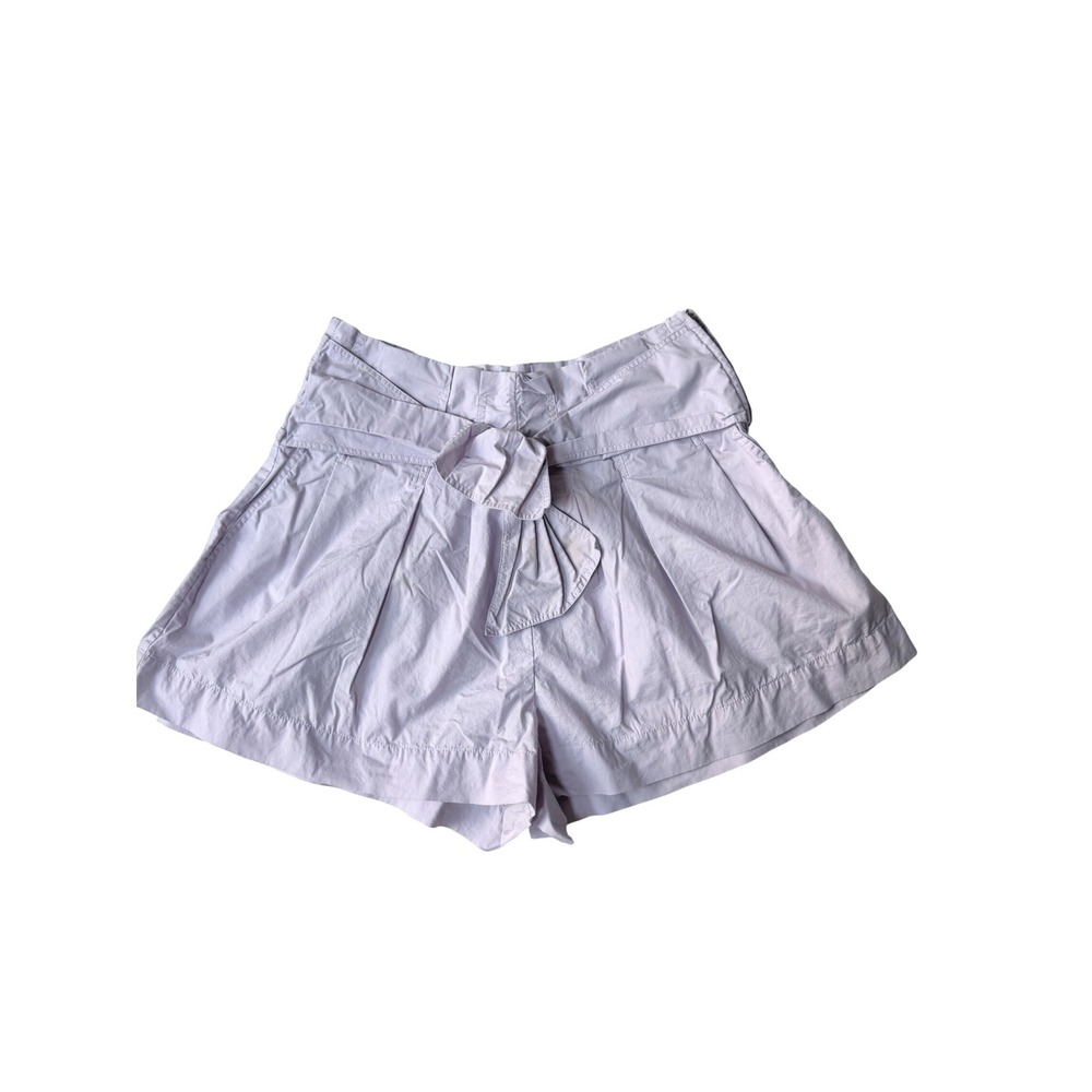 Ulla Johnson Lilac Paperbag Waist Cotton Shorts Size 8